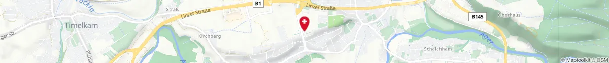 Map representation of the location for Apotheke Schöndorf in 4840 Vöcklabruck